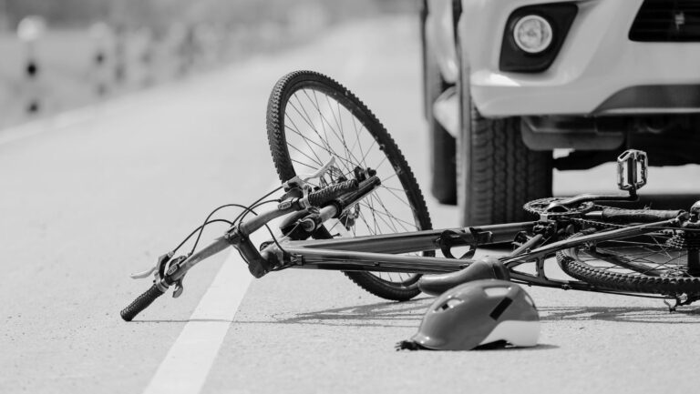 bicycle after a car accident