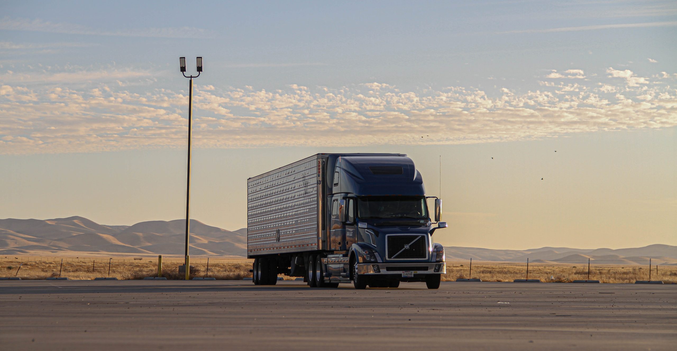 Semi truck on a New Mexico road