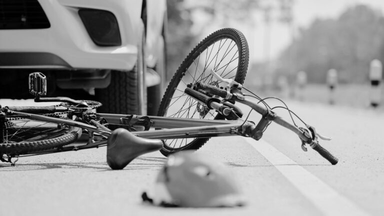 child's bike after a car accident